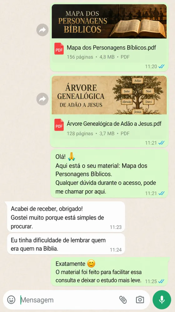 Depoimento de cliente no WhatsApp