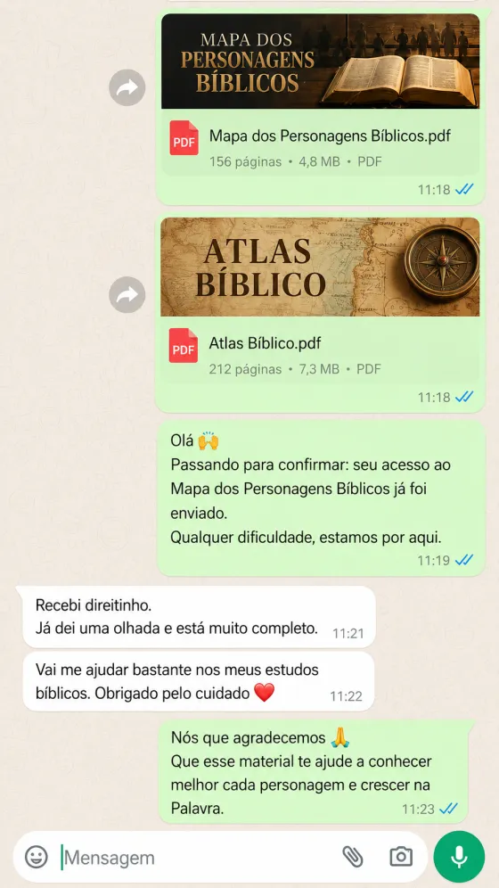 Depoimento de cliente no WhatsApp